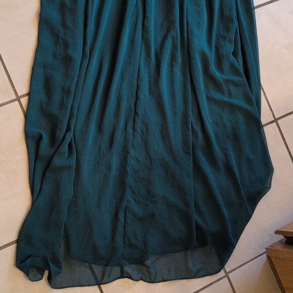 NWOT Dessy Collection Sleeveless Draped Chiffon Maxi Dress Hunter Green Size 12 - Picture 5 of 13